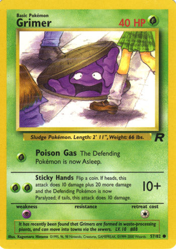 Grimer 57/82 Common Pokemon Card (Team Rocket)