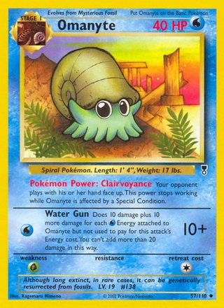 Omanyte 57/110 Uncommon Pokemon Card (Legendary Collection)