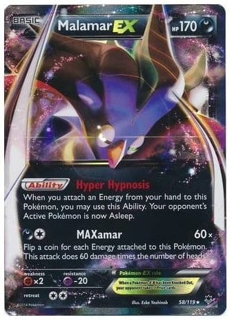 Malamar EX 58/119 Ultra Rare Pokemon Card (XY Phantom Forces)