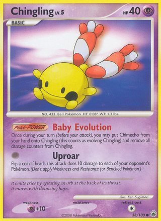Chingling 58/100 Common Pokemon Card (Majestic Dawn)