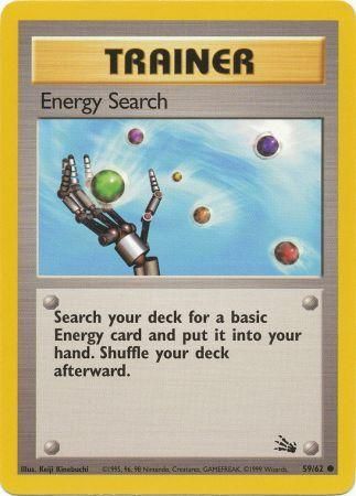 Energy Search 59/62 Common Pokemon Card (Fossil Set)