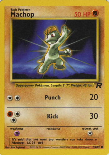 Machop 59/82 Common Pokemon Card (Team Rocket)