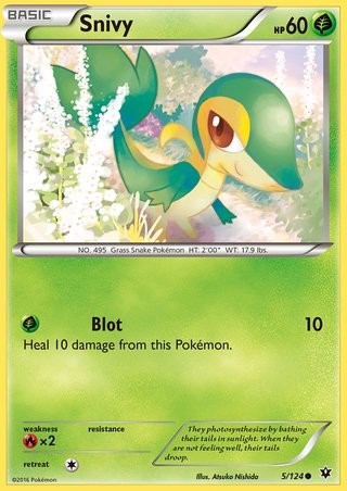 Snivy 5/124 Common Pokemon Card (XY Fates Collide)