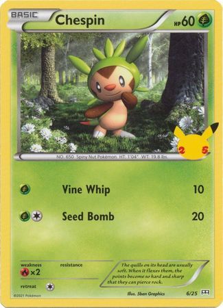Chespin 6/25 Non-Holo Pokemon Card (McDonalds Collection 2021)
