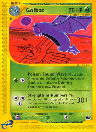 Golbat 60/144 Common Pokemon Card (Skyridge)