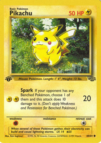 Pikachu 60/64 Common Pokemon Card (Jungle Set)