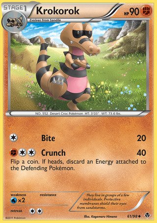Krokorok 61/98 Uncommon Pokemon Card (Emerging Powers)