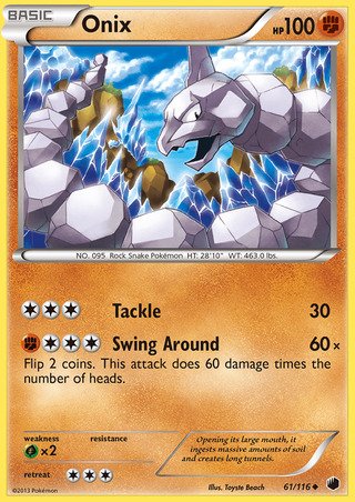 Onix 61/116 Uncommon Pokemon Card (Plasma Freeze)