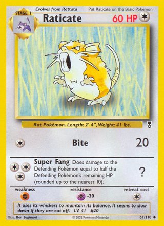 Raticate 61/110 Uncommon Pokemon Card (Legendary Collection)