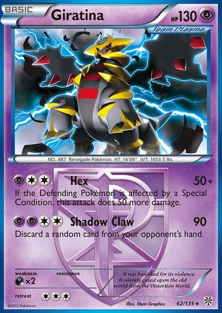 Giratina 62/135 Rare Pokemon Card (Plasma Storm)