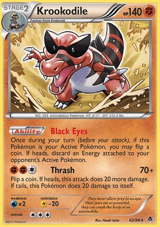 Krookodile 62/98 Rare Pokemon Card (Emerging Powers)