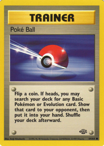 Poké Ball 64/64 Common Pokemon Card (Jungle Set)