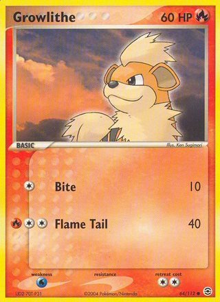 Growlithe 64/112 Common Pokemon Card (EX FireRed & LeafGreen)
