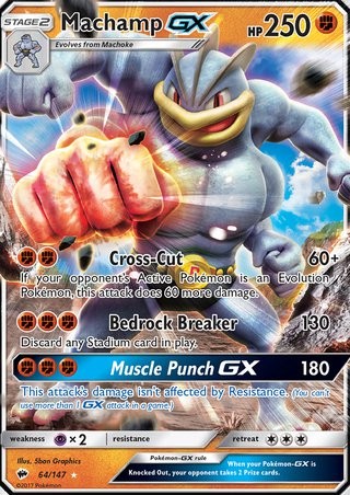 Machamp GX 64/147 Ultra Rare Pokemon Card (Burning Shadows)
