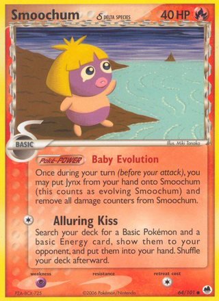 Smoochum d 64/101 Common Pokemon Card (EX Dragon Frontier)