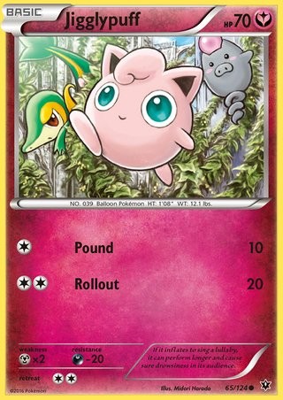 Jigglypuff 65/124 Common Pokemon Card (XY Fates Collide)