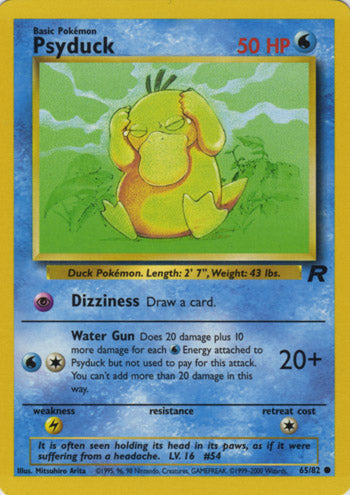 Psyduck 65/82 Common Pokemon Card (Team Rocket)