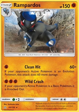 Rampardos 65/156 Rare Holo Pokemon Card (Ultra Prism)