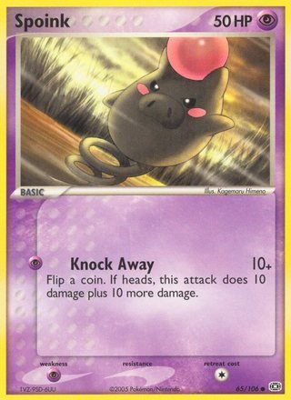 Spoink 65/106 Common Pokemon Card (EX Emerald)