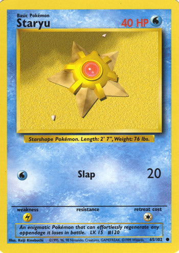 Staryu 65/102 Common Pokemon Card (Base Set)