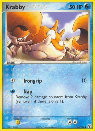 Krabby 66/112 Common Pokemon Card (EX FireRed & LeafGreen)