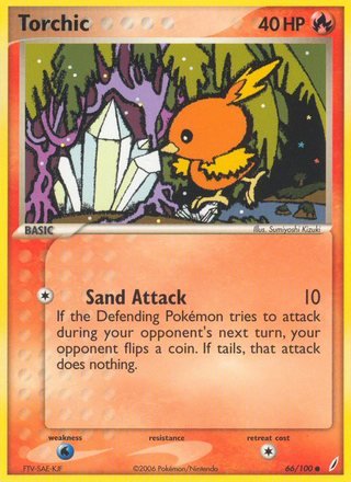 Torchic 66/100 Common Pokemon Card (EX Crystal Guardians)
