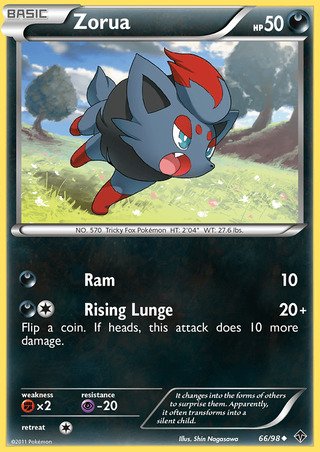 Zorua 66/98 Uncommon Pokemon Card (Emerging Powers)