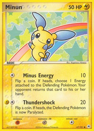 Minun 67/101 Common Pokemon Card (EX Hidden Legends)