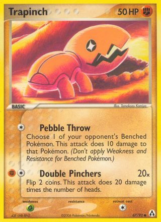 Trapinch 67/92 Common Pokemon Card (EX Legend Maker)