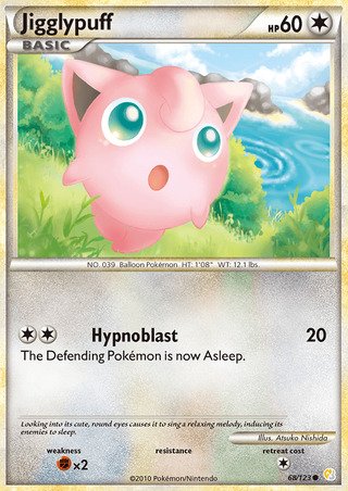 Jigglypuff 68/123 Common Pokemon Card (HeartGold & SoulSilver)