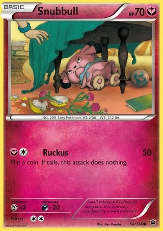 Snubbull 68/124 Common Pokemon Card (XY Fates Collide)