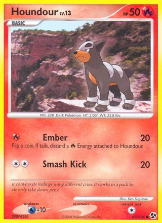 Houndour 69/106 Common Pokemon Card (Great Encounters)