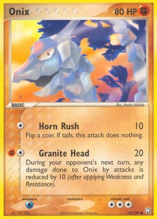 Onix 69/109 Common Pokemon Card (EX Team Rocket Returns)