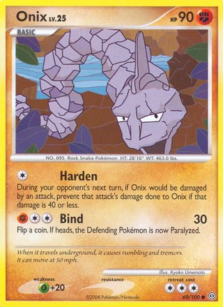 Onix 69/100 Common Pokemon Card (Stormfront)