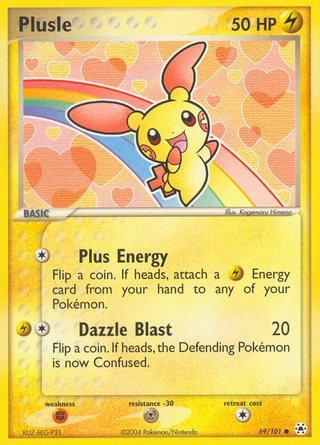 Plusle 69/101 Common Pokemon Card (EX Hidden Legends)