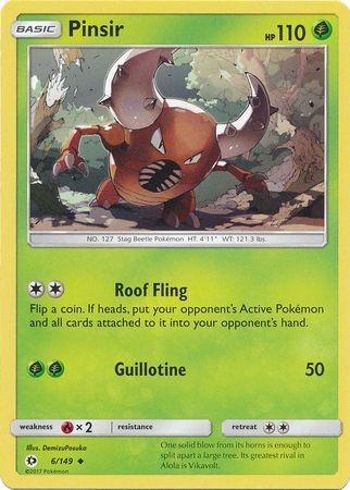 Pinsir 6/149 Uncommon Pokemon Card (Sun & Moon Base Set)