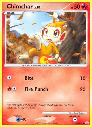 Chimchar 70/127 Common Pokemon Card (Platinum)