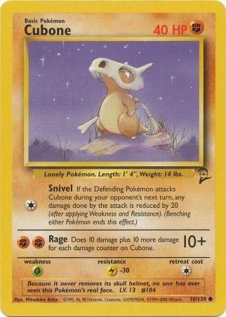 Cubone 70/130 Common Pokemon Card (Base Set 2)