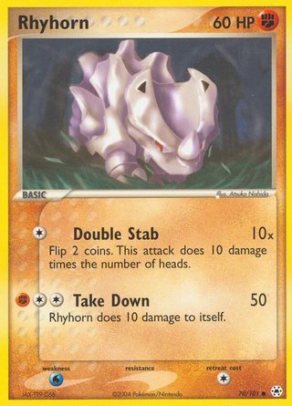Rhyhorn 70/101 Common Pokemon Card (EX Hidden Legends)