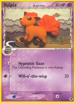 Vulpix d 70/101 Common Holo Pokemon Card (EX Dragon Frontier)