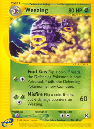Weezing 70/165 Rare Pokemon Card (Expedition Base Set)