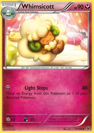 Whimsicott 71/124 Uncommon Pokemon Card (XY Fates Collide)