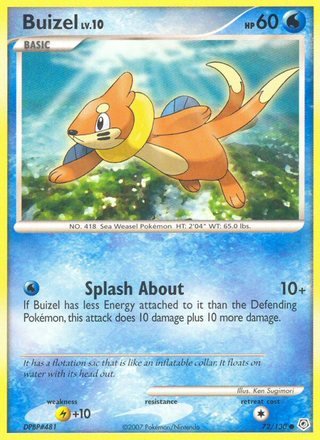 Buizel 72/130 Common Reverse Holo Pokemon Card (Diamond & Pearl)