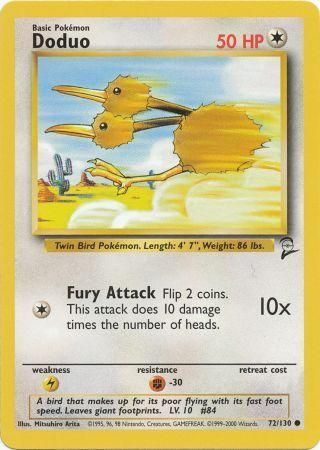 Doduo 72/130 Common Pokemon Card (Base Set 2)