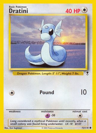 Dratini 72/110 Common Pokemon Card (Legendary Collection)