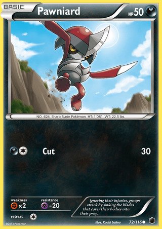 Pawniard 72/116 Common Pokemon Card (Plasma Freeze)