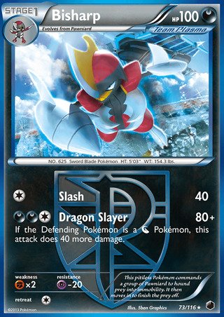 Bisharp 73/116 Rare Pokemon Card (Plasma Freeze)
