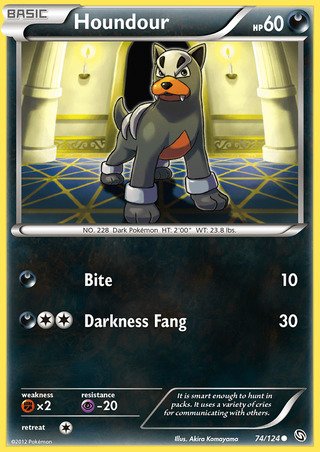Houndour 74/124 Common Pokemon Card (Dragons Exalted)