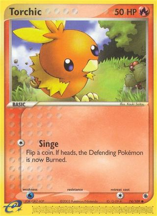 Torchic 74/109 Common Pokemon Card (EX Ruby & Sapphire)