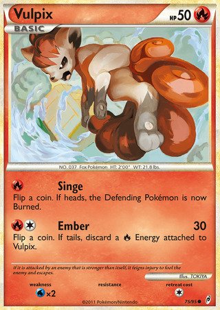 Vulpix 75/95 Common Pokemon Card (Call of Legends)